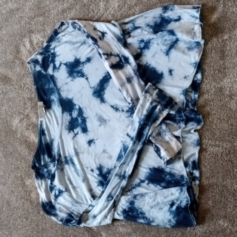 Patrons of Peace blue tie dye oversize trapeze top